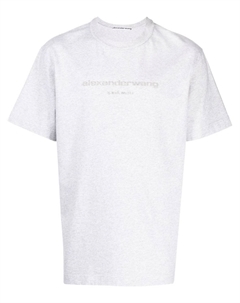 Футболка с логотипом и блестками, серый Alexander wang