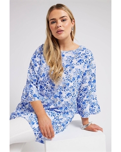 Туника London Curve в полоску под зебру, синий Yours