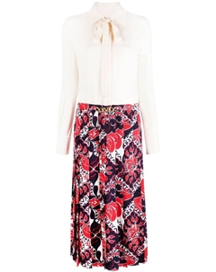 Шелковое платье с логотипом, белый Valentino garavani