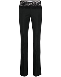 Брюки строгого кроя с кружевом, черный Blumarine