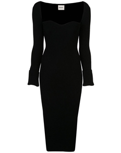 Платье The Beth в рубчик, черный Khaite