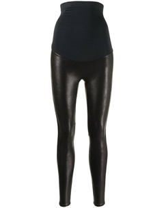 Легинсы из искусственной кожи с завышенной талией, черный Spanx
