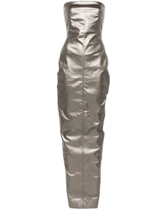 Джинсовое платье макси, серый Rick owens