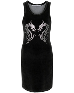 Велюровое платье мини Dragon Hotfix, черный Alexander wang