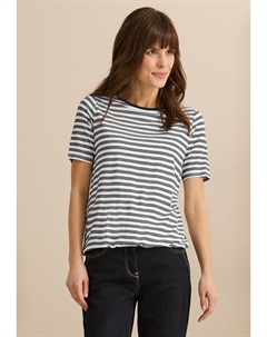 Футболка с принтом STREIFEN MIT GLITZER, синий Cecil