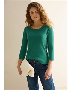 Топ с длинными рукавами MIT RUNDHALS, зеленый Cecil