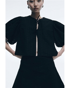 Мини-Юбка с английской вышивкой, черный H&m