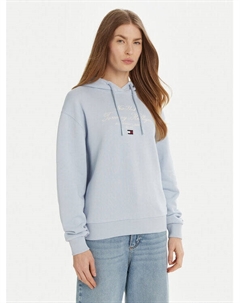 Толстовка обычного кроя Modern Script Graphic WW0WW43842, голубой Tommy hilfiger