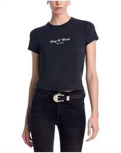 Футболка с круглым вырезом и мини-надписью, черный Rag & bone