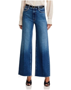 Anessa 31" Джинсы с высокой талией и широкими штанинами в стиле арпеджио, синий Paige