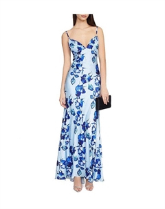 Платье-комбинация с цветочным принтом, синий Mac duggal