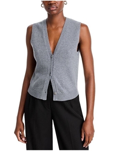 Жилет из шерсти и кашемира с V-образным вырезом, серый Theory