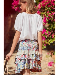 Юбка А-силуэта RUFFLE REGULAR FIT, белый Next