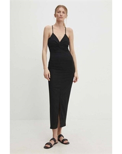 Льняное платье, черный Answear lab