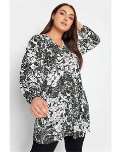 Топ с принтом в виде листьев, черный Yours