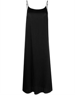 Шелковое платье-комбинация длины миди, черный Uma wang