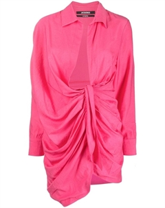 Платье-рубашка La Robe Bahia с драпировкой, розовый Jacquemus