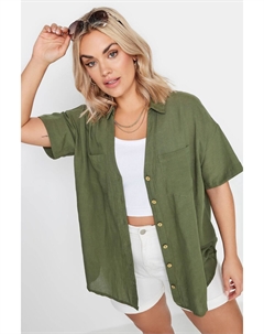 Рубашка из льна, зеленый Yours