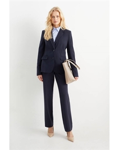 Деловые брюки прямого кроя со средней посадкой, сочетание и сочетание, синий C&a
