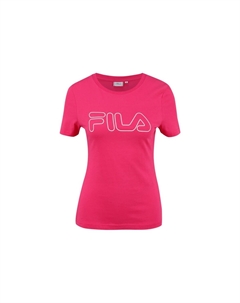 Женская футболка LADAN - футболка с круглым вырезом, круглый вырез, короткий рукав, логотип, розовый Fila