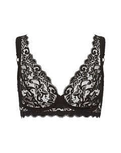 Кружевной бюстгальтер Moments с цветочным принтом для женщин, черный Hanro