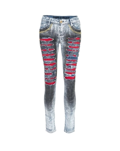 Джинсы скинни с карманами из драгоценных камней, синий Cipo&baxx