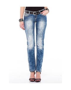 Джинсы прямого кроя с белыми швами, синий Cipo&baxx