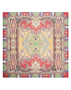 Платок из смесового кашемира с принтом пейсли, коричневый Etro