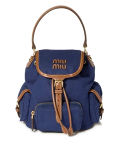 Рюкзак с логотипом, синий Miu miu