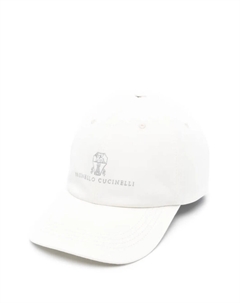 Бейсболка с вышитым логотипом, белый Brunello cucinelli