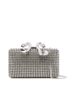 Сумка-клатч в форме хрустальной коробки с автопортретом, серебристый Self-portrait