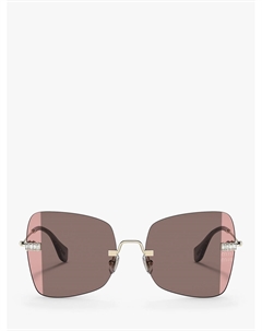 Женские солнцезащитные очки MU 50WS нестандартной формы, бледно-золотой/розовый Miu miu