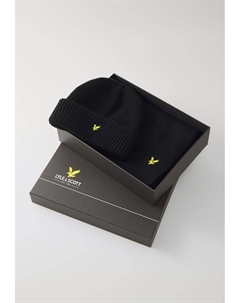 Шапка BEANIE SCARF UNISEX SET, черный Lyle & scott