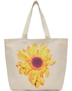 Сумка-тоут с принтом подсолнечника от белого цвета Jw anderson