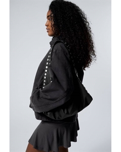 Сумка через плечо из искусственной кожи с заклепками, черный Weekday