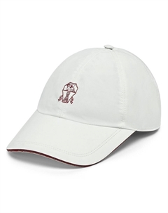Кепка с вышитым логотипом и регулируемым ремешком, белый Brunello cucinelli