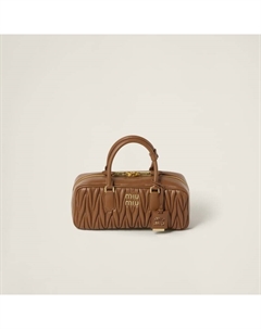 Сумка Arcadie из стеганой кожи наппа, коричневый Miu miu