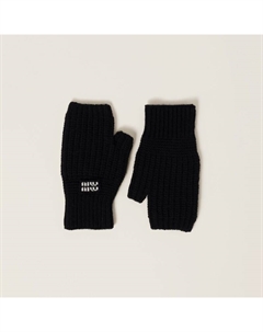 Перчатки из шерсти и кашемира, черный Miu miu