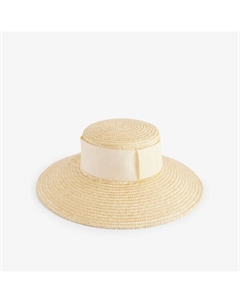 Соломенная шляпа с широкими полями, украшенная лентой, бежевый Boutique bonita
