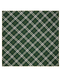 Шелковый платок в клетку, зеленый Burberry