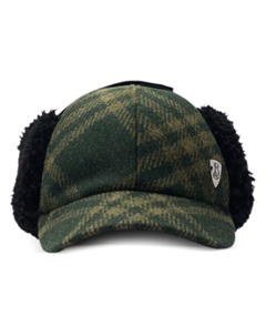 Вельветовая шапка с отделкой из овчины, зеленый Burberry