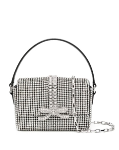 Мини-сумка, украшенная стразами, черный Self-portrait