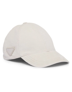 Вельветовая бейсболка с логотипом, нейтральный цвет Prada