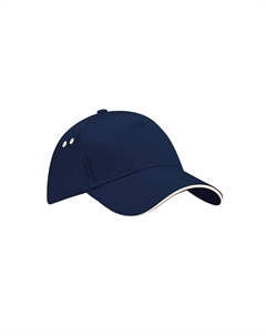 Контрастная бейсболка Ultimate с 5 панелями и сэндвич-козырьком/головным убором, темно-синий Beechfield®