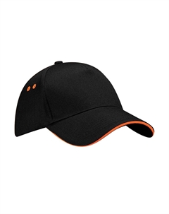 Контрастная бейсболка Ultimate с 5 панелями и сэндвич-козырьком/головным убором, черный Beechfield®