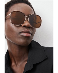 Большие поляризационные солнцезащитные очки овальной формы, коричневый Next