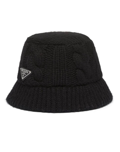 Панама с логотипом, черный Prada
