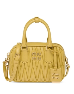 Стеганая мини-сумка, желтый Miu miu