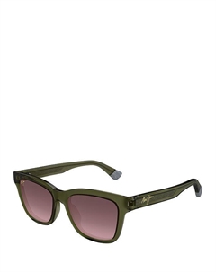Солнцезащитные очки Hanohano Square, 53 мм, зеленый Maui jim