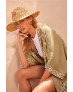 Панама с широкими полями, бежевый Next